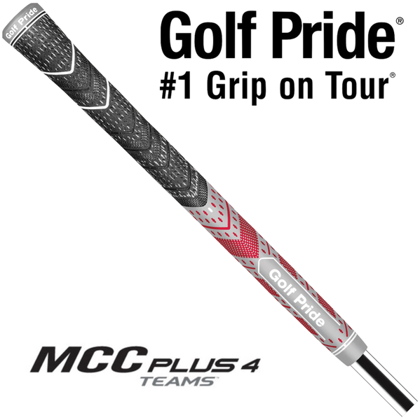 Golf Pride MCC Plus4 Teams Midsize Grip - Grey/Red