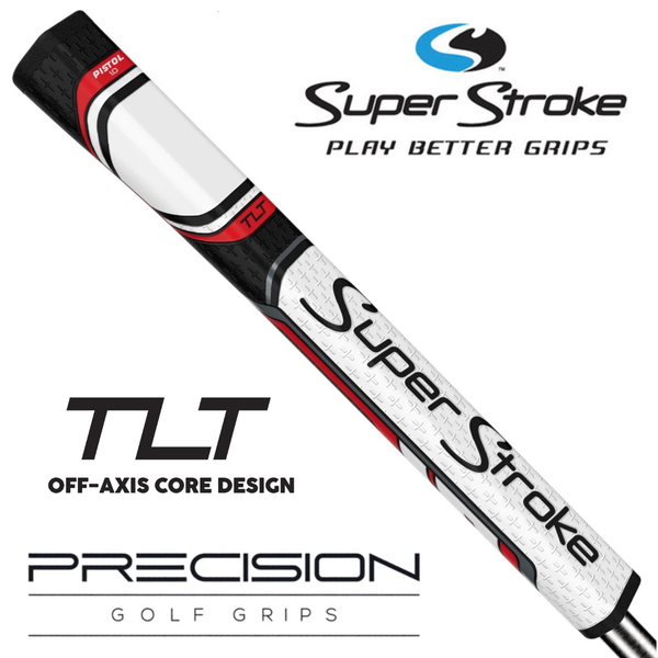 SuperStroke TLT Off-Axis Pistol 2.0 Putter Grip – White/Red