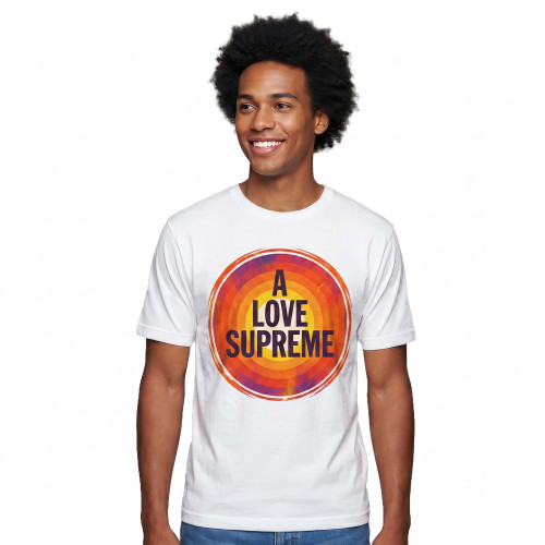 "A Love Supreme" Men's / Unisex Classic Fit White T-Shirt, Choose Your Size