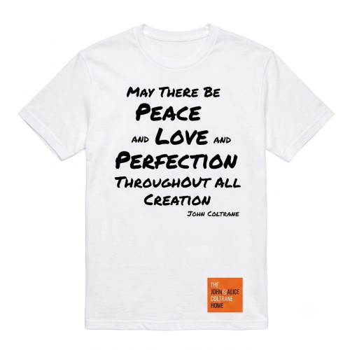 "Peace, Love, Perfection" Men's / Unisex Classic Fit White T-Shirt, Choose Your Size