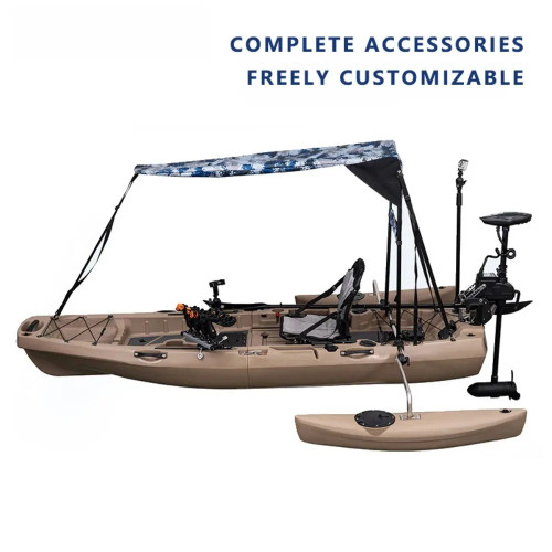 Modular Kayak LLDPE Fishing Boat Motorized Canoe Seat Paddle Rotomolded Portable Take Apart Raft Angling Drift Engine Water Gear