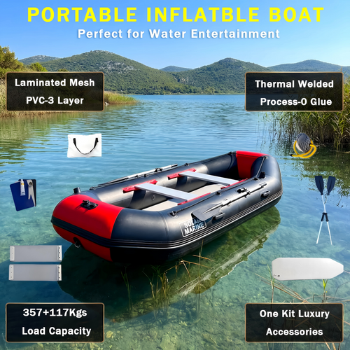 Solar Marine 5 Person 3 M Inflatable Boat PVC Rowing Kayak Free Accessories