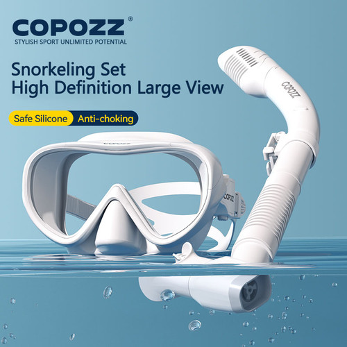 COPOZZ Professional  Diving Mask Full Vision Mask Underwater Snorkel Mask Set Swimming Snorkel HD Anti Fog Diving Equipment