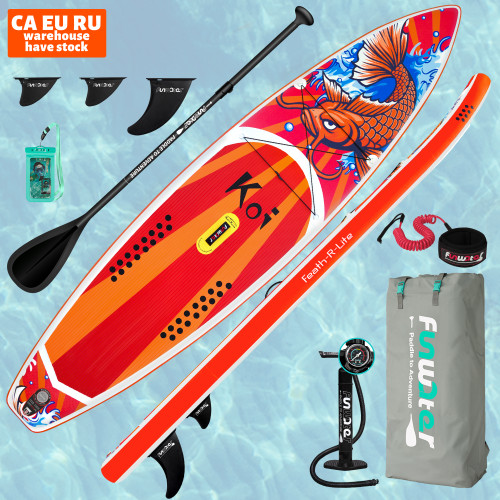 FUNWATER Dropshipping OEM Wholesale11'6"  Koi sup Stand up Paddle Board Surfboard Inflatable Standup Paddleboard Sub Board Water