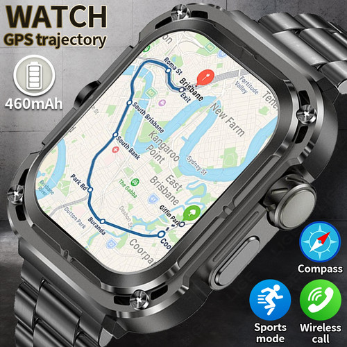 LIGE BWZ85Max 3 Straps GPS Track Smart Watch for Men NFC Gesture Control Fitness Tracker Voice Assistant Answer Call SmartWatch