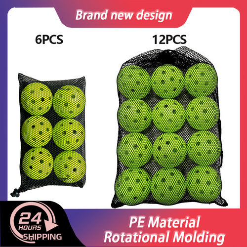 6/12 PCS Indoor Pickleball Balls 40 Holes Colorful and Durable Pickleballs 74mm Training Ball Practice Competition Pickleball