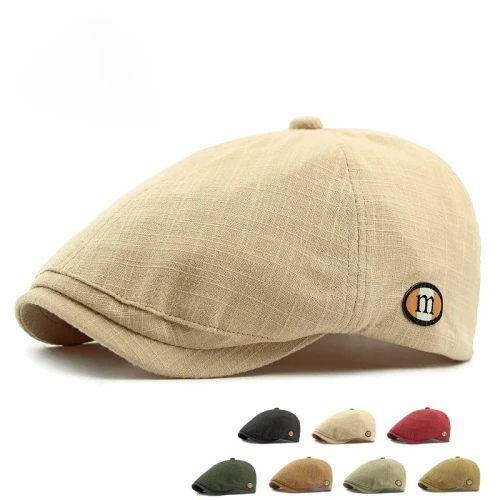 2025 New Hats for Men and Women Wearing British Retro Beret Hat Fashion Casual Berets Caps for Women Solid Color Adjustable Cap