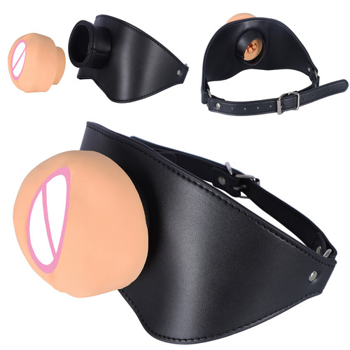 New Adult Toys Leather Gag Gag Plug Adult Game Adjustable Penis Masturbation Cup Adult Restraint Slave Bondage Erotic Sex Toys