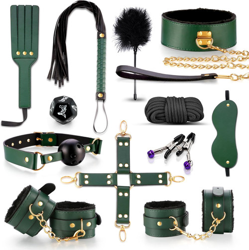 Adult BDSM Sex Toys for Men Women and Couples Sex Bondage BDSM kit Restraints 12PCS Adult Toys Sets with Adjustable Handcuffs