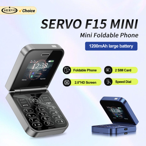 SERVO F15 Mini Small Flip Mobile Phone 2 SIM Standby Speed Dial Magic Voice Flashlight Call Recording 2G GSM Cute Fold Cellphone