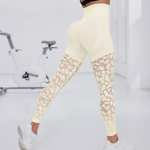 Women Gym Hollow Out Leggings Elastic Butt Lifting Fitness Athletic Workout Yoga Pants Exercise Leggins Outdoor Sports Tights