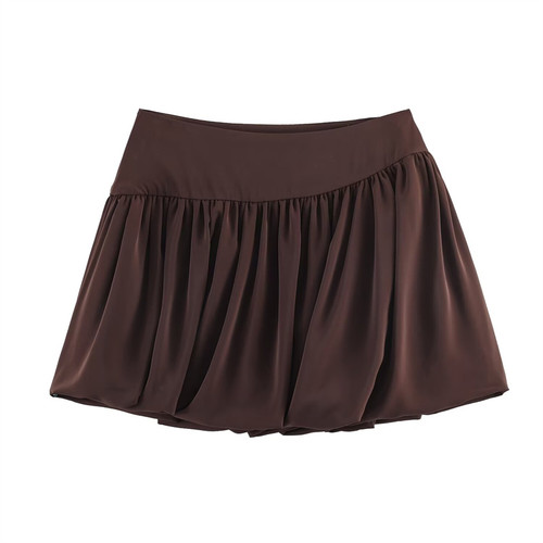 KAR&OT ZA Women's 2026 Spring New Arrival Commuter Style Zipper High-Waisted Puffy Hem Mini Skirt 2083911