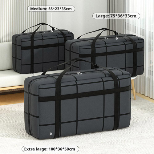 Large Capacity Foldable Non-woven Fabrics Storage Bag  Dustproof Moisture-proof with Zipper Portable Mobile  Luggage Travel Bag