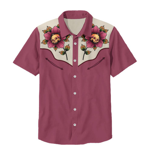 Street Fashion Retro Skull 3d Print Men's Shirt Casual Shirt For Men Fashion Short Sleeved Breathable Cuban Collar Shirt Summer