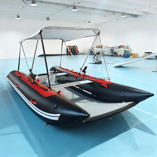 Truekit Style 11ft 12ft 13ft Inflatable Catamaran Boat Inflatable Dinghy Mini Cat Boat for Sale