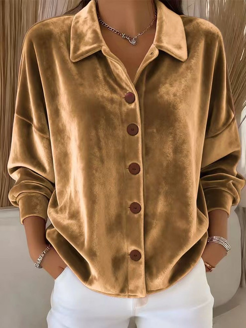 Women's Shirt Tops Casual Long Sleeve Turn-down Collar Button Shirts For Female Fashion Holiday Office Clubwear Womens Clothing