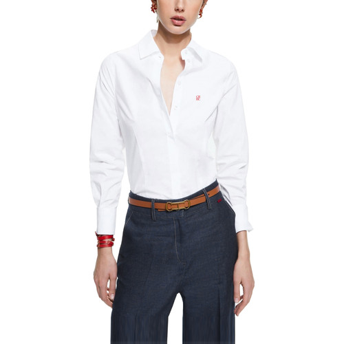 2025 Women Shirts Sexy Solid Color Slim Shirt Waist Design Vintage Female Blouses Spring 2024 Fashion Office Ladies Shirts