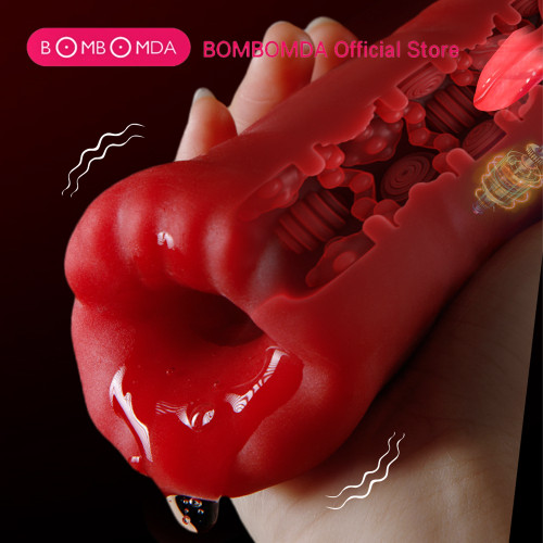 Deep Throat Sucking Male Penis Training Cup Strong Squeeze Vibration Penis Trainer APP Masturbation Adult Sexual Interest Adult