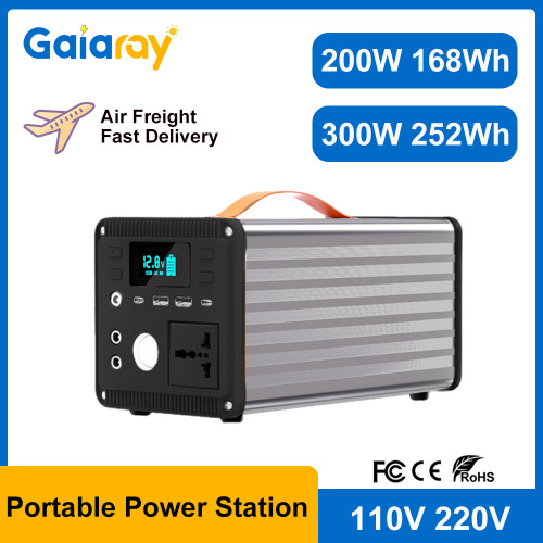 Portable Power Station 200W 300W Solar Power Generator 110V 220V Outdoor Emergency Energy Power Plant 225Wh for Camping Power