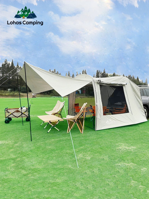 Lohascamping Car box docking tent  Portable Waterproof SUV Tail Tent 3-4 people Dome tent Sunshade Tunnel style tent,Large tent,