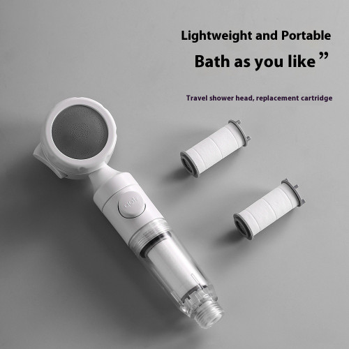 Portable Travel Filtered Shower Head | 3-Function Compact Universal | For Hotel, Business Trips | Small Shower Accessory