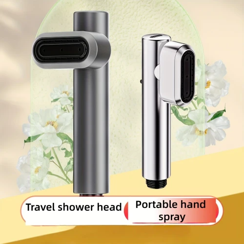 Portable travel shower head, mini hand-held shower head, pressurized shower head with strong water flow