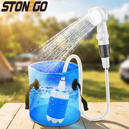 Portable Rechargeable Outdoor Shower, Handheld Compact Design, Gentle Shower Stream for Car Washing, Flower Watering, Bathing
