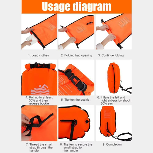 Floating Bag Swimming Waterproof Dry Bag with Belt Waterproof Water Separation Dry Bag Dry Wet Separation Portable Swimming Bag