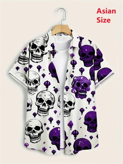 Hawaii Shirts For Men 3D Graphic Short-sleeved T-shirt Casual Lapel Buttons Male Tops Summer Oversized Bohemian Man Tees