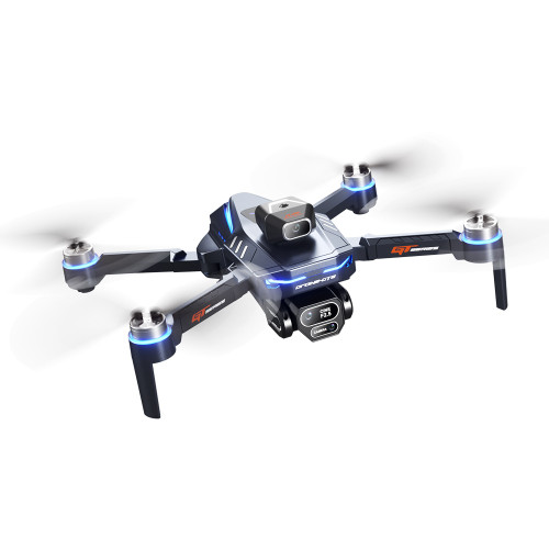 GT8 Dark Blue Drone with hd Triple Camera 4k Photo and With 360° Obstacle Avoidance and Brushless LCD Screen Power Display