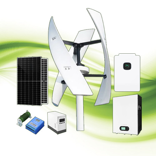 5KW 10KW Wind Turbine Power Generator and 5KW Solar Panels Hybrid Power System Wind Solar System for Home Farm Use