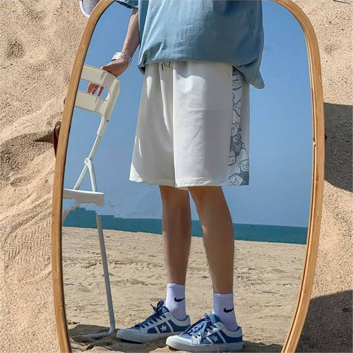 Bear Stitching Shorts Men's Summer Loose All-match Basketball Sports Pants Harajuku Design Sense Niche Student's Pants