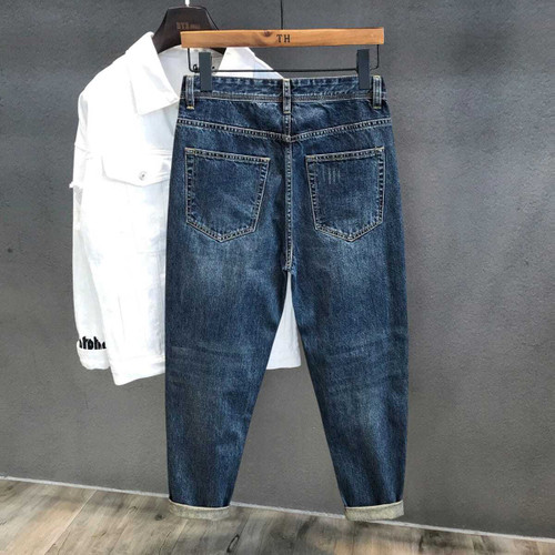 Autumn and Winter Retro Loose Jeans Men's Loose Straight Pants Clothing Harlan Large Size Overalls Man Casual Long Pants Men
