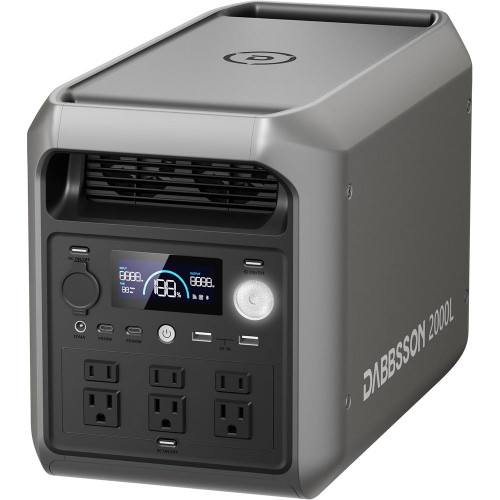 2048Wh Portable Power Station, Sae Semi-Solid LiePO4, 3300W Power , 2200W AC Output 6, 41lb,Compact & Lightweight, 1.3X Runtime,