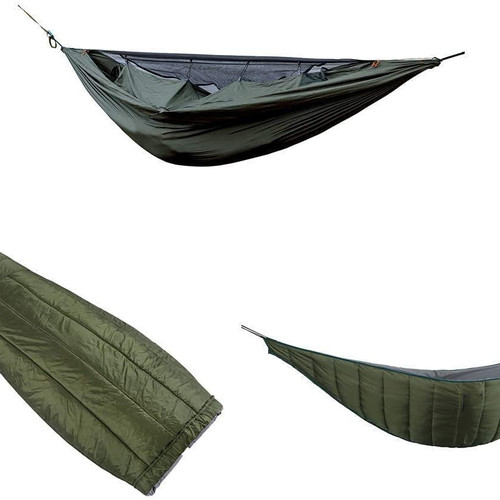 WOQI Underquilt with Top Quilt Full Under Quilt Blanket Ultralight Blanket Cotton Hammock 2 Person with Net Tent