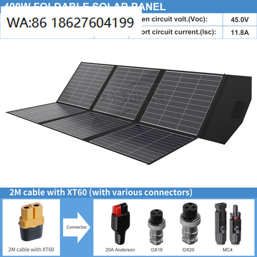 Solar Panel for Outdoor Adventure Emergency Charging and Remote Areas Cells 400 Watt 36 Volt High Efficiency Foldable