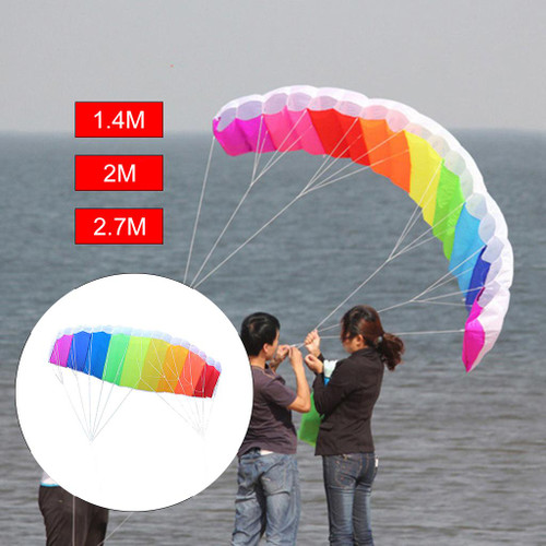 Large Line Parachute Outdoor Surfing Kiteboarding Parafoil Fun Toy Fly Wing for Beach Outdoor Sports Entertainment 1.4M/2M/2.7M