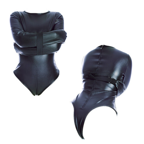 Leather Arm Binder Restraint Bodysuit Sexy Lingerie Fetish BDSM Bondage Straitjacket Slave Cosplay Binding Belts Couple Sex Toys
