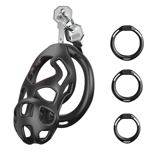 Male Chastity Cage with 3 Rings Cock Cage Adult Sex Toy Penis Bondage Urethral Lock Male Cuckold Erotic Couple BDSM Toy