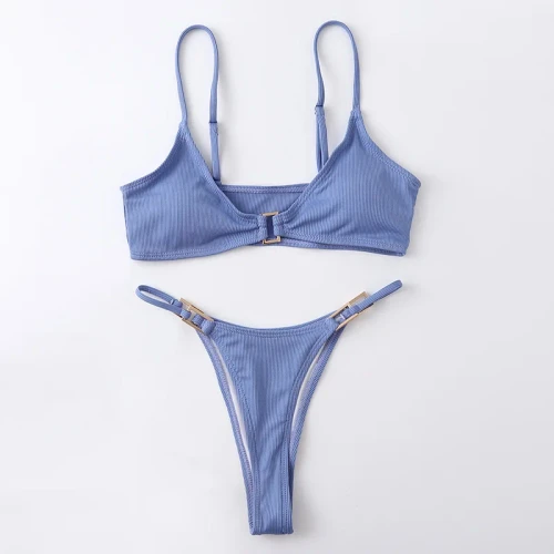 Sexy ribbed micro mini Bikinis Sets two pieces swimsuit thong bathing suit monokini swimwear women biquini beach outfits