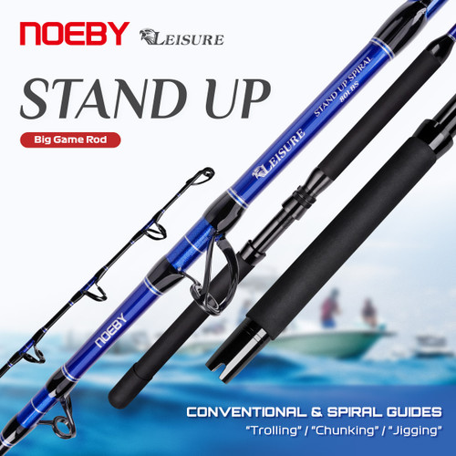 NOEBY Big Game Conventional Trolling Fishing Rod 1.66m 1.7m Chunking Jigging Spiral Guides E-glass Saltwater Tuna Shark Rods
