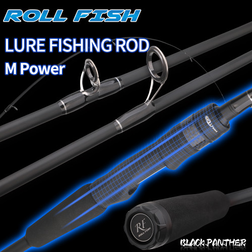 ROLLFISH Carbon Fiber Spinning Casting Fishing Rod Medium Power Fast Action Lightwt Freshwater Saltwater