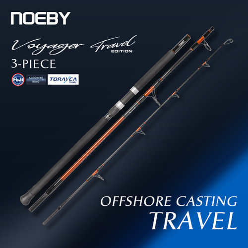 Noeby 3 Sections Voyager Travel Popping Fishing Rod 2.49m Fuji Parts Big Game Fishing GT Kingfish Offshore Casting Fishing Rod