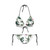 Bikini 2025 Plavky Mujer Sexy Set Swimsuit biquini Skull Printed Women Bra Swimwear Green Bathing Suit Bikinis  Y03002