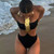 Beach Outfits Woman Bikini Backless Black Set Bikinis High Waist Bottom Swimsuit Women's Two-piece Two Piece Swimsuit Beachwear