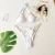 Bikini swimsuit with separate metal cover-up, women's halter neck backless swimwear made of highly elastic fabric