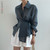 [LANMREM] Elegant Shirt For Women Lapel Long Sleeve Irregular Single Breasted Design Solid Color Female Shirts 2025 New 26A1626