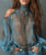 Women's Vintage Paisley Print Off Shoulder Shirt Stand Collar Tie Bell Sleeve Chiffon Top