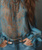 Women's Vintage Paisley Print Off Shoulder Shirt Stand Collar Tie Bell Sleeve Chiffon Top