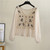 Crochet Knit Blouse with Chiffon Sleeve Peplum Button Front Shirts for Women Spring Summer Vacation Beach Wear